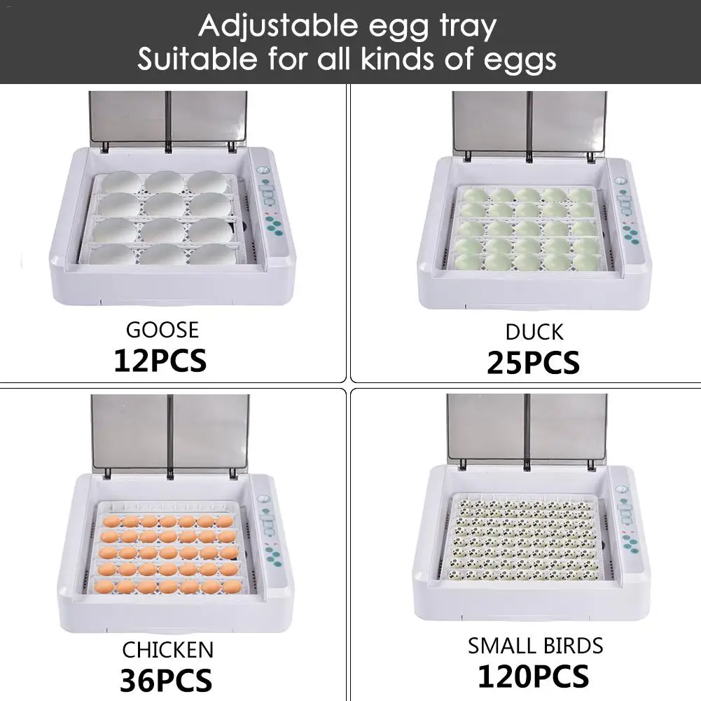 Инкубатор для яиц цифровой автоматический домашний инкубатор для яиц 12-120 Цифровой полностью автоматический инкубатор для разведения домашнего использования 20E