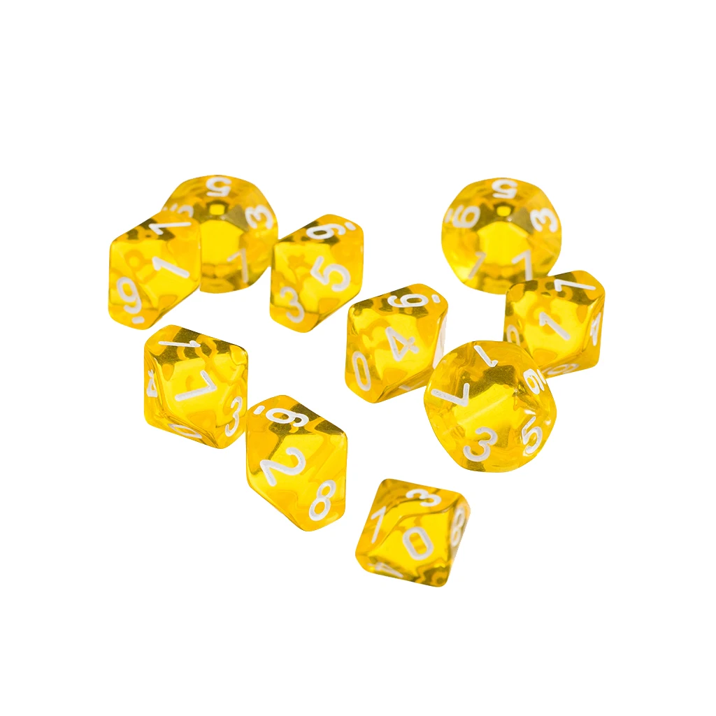 60pcs 10 Sided D10 Dice for D&D Party Pub Bar Poker Liar's Dice Game Toys