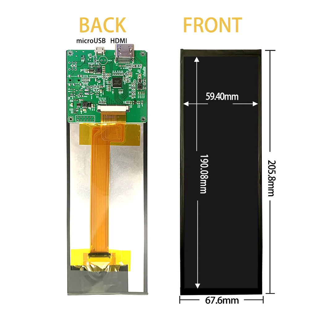 LESOWN 7.9 inch Stretched Bar LCD Module HDMI 400x1280 IPS