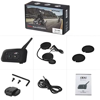 

V6 Motorcycle Interphone Helmet Intercom Headset With Mic 1200M Taking Range For 6 Riders Communicator