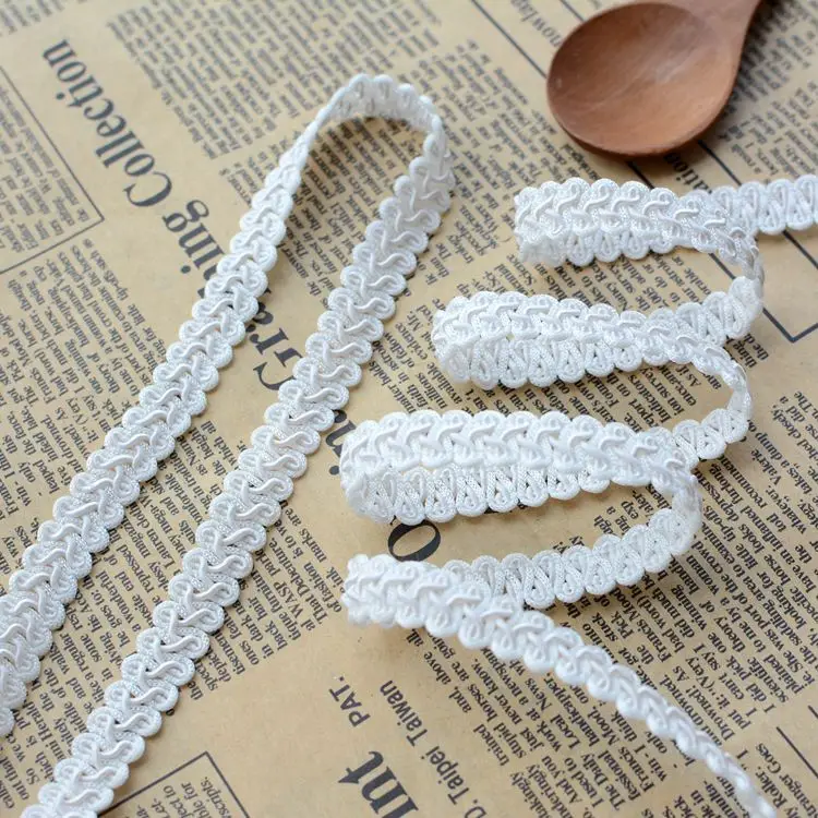 1M Latest White Lace Fabric 1cm Applique Ribbon Trim Guipure Clothing Collar For Sewing Trimmings encaje dentelle EJ6 | Дом и сад