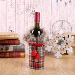 Festive Christmas Wine Bottle Cover - Holiday Decorations & Ornaments (Bottle Cover 6)