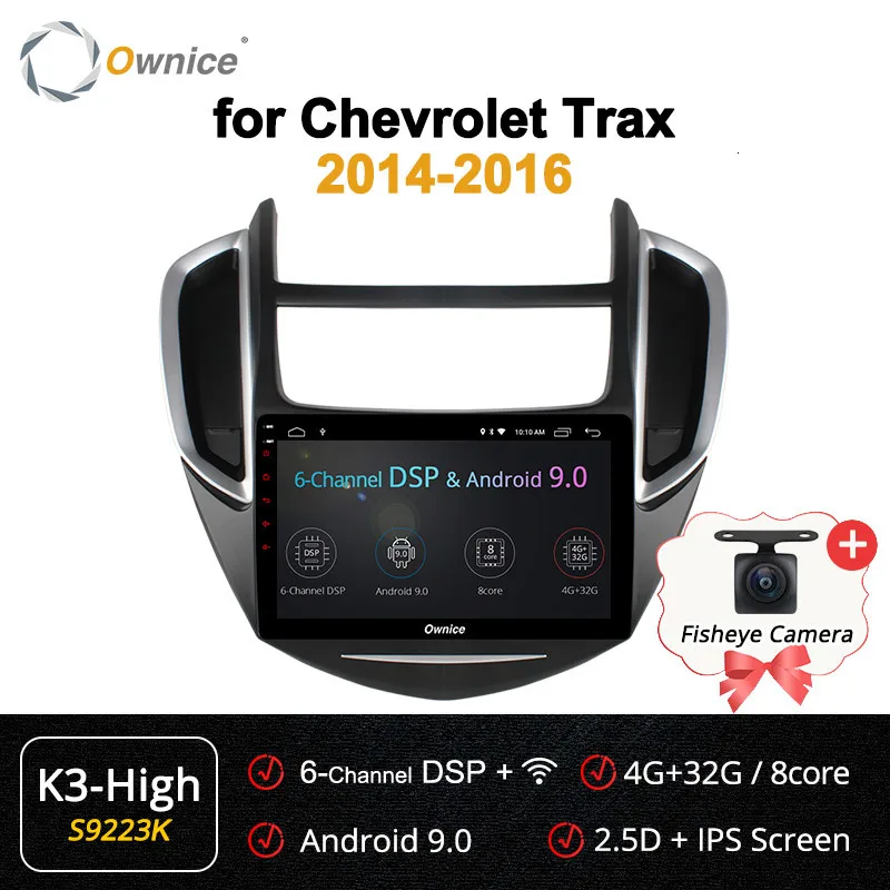 Ownice K1 K2 K3 Android 9,0 Восьмиядерный автомобильный радиоплеер gps для CHEVROLET TRAX-2G ram 32G поддержка 4G DAB+ 4G LTE