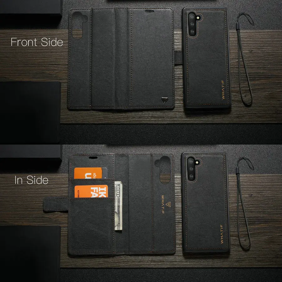 Чехол CaseMe для samsung Galaxy Note 10 2 в 1 из крафт-бумаги, кожаный Отделяемый чехол для задней панели, съемный кожаный кошелек Note 10