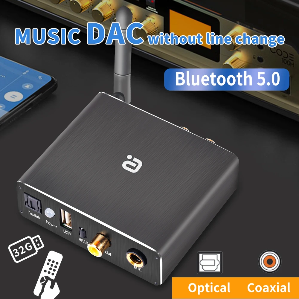 DAC декодер адаптер Bluetooth 5 0 приемник Аудио Amp u диск плеер KTV микрофон оптический