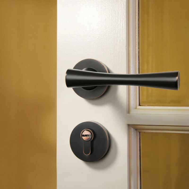  American Vintage Bedroom Handle Door Lock Security Entry Split Silent Lock Core Door Furniture Indo - 32996990211