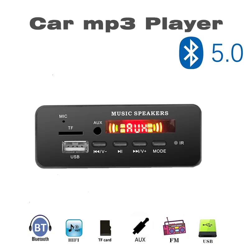 

Wireless MP3 WMA Decoder Board Remote Control Player 12V Bluetooth 5.0 USB FM AUX TF SD Card Module Car Radio MP3 Speaker
