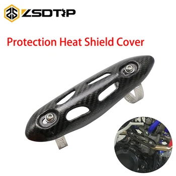 

ZSDTRP Motorcycle Exhaust Silencer Tube Heat Shield Protector Protection Pit Cover Carbon Fiber For Off-Road Bicycle ATV UTV