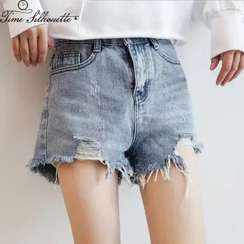 

2020 Jean Shorts Women Summer Plus Size Wide Leg Short Feminino Ripped High Waisted Denim Shorts For Women Short Jeans M274