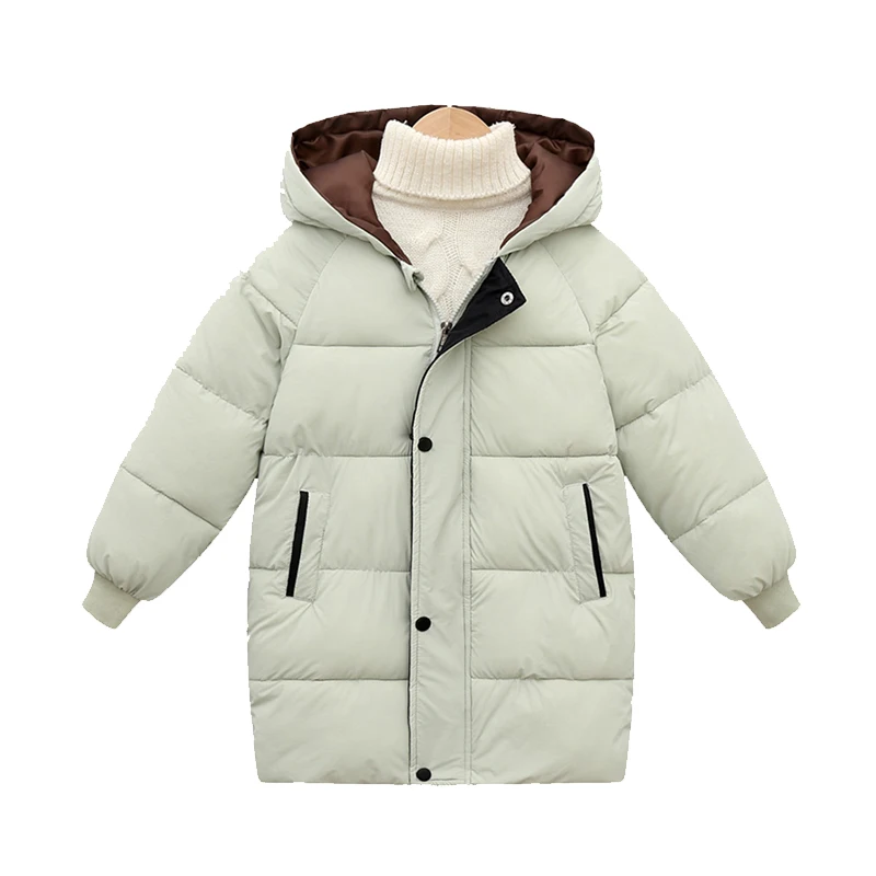 

Boys Girls Down Coat Winter Teenage Baby Children's Cotton-padded Parka & Coats Thicken Warm Long Jackets Toddler Kids Outerwear
