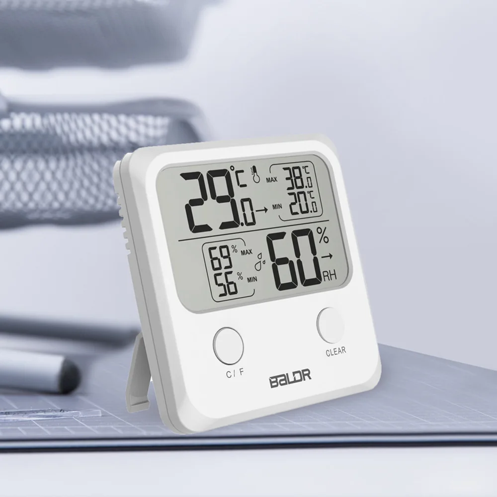 

Smart Thermometer Indoor Temperature Humidity Meter Electronic Weather Station Clock