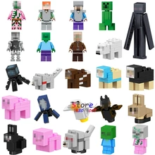 Одиночные строительные блоки мультфильм человек паук деревенский медведь лошадь звуковые пузыри DIY игрушки для детей