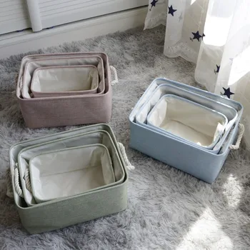 

Foldable Storage Box Fabric Canvas Toys Cosmetic Dirty Clothes Storage Baskets Holder Basket Desk Organiser