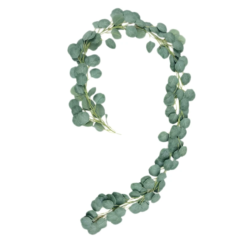 

4Pcs Artificial Vine Wreath Simulation Eucalyptus Round Leaves Vine Wedding Flower Arrangement Exhibition Background Wall Decora