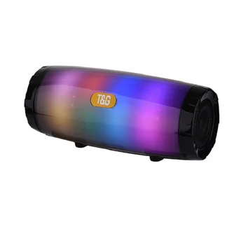 

TG165C Portable Bluetooth Speaker Stereo Leather Series Flash Style LED Subwoofer Wireless Outdoor Music Box FM Radio TF Card