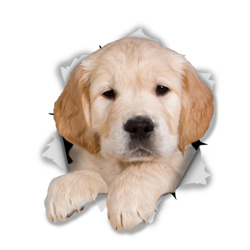

A0532# 13cm/17cm Removable Decal Golden Retriever Pup Car Sticker Waterproof Accessories on Bumper Rear Window Laptop