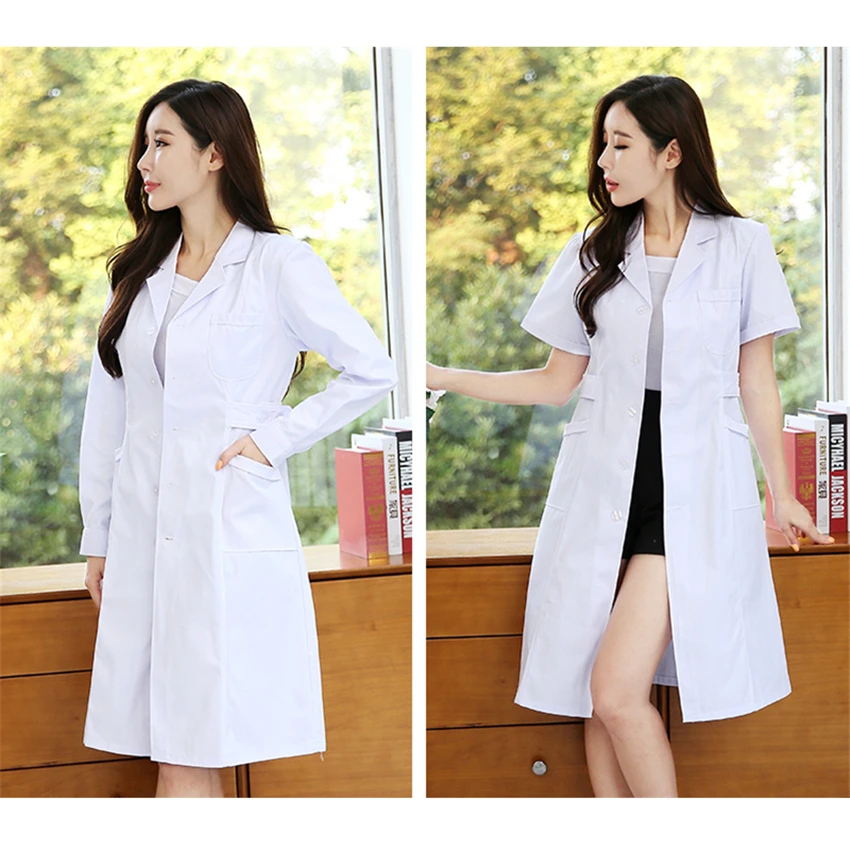 Медицинская форма медсестры женщина больница клиника аптека рабочая одежда белые скрабы спа лабораторное Пальто короткие/длинные тонкие аптечные халаты