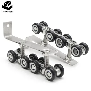

MTGATHER 1 Pair/set Door Rollers Cold Rolled Steel Sliding Closet Hardware Kit 8 Wheels Used In Rail Track Linear Motion System