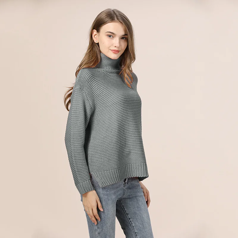 Autumn Winter Turtleneck Sweater Women Oversize Solid Knitted Sweaters Warm Long Sleeve Pullover Sweater Female 2019 Fashion New Autumn Winter Turtleneck Sweater Women Oversize Solid Knitted Sweaters Warm Long Sleeve Pullover Sweater Female 2019 Fashion New