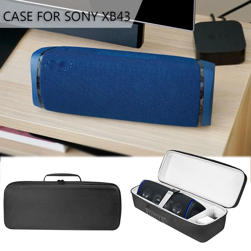 

Square Shockproof Hard Cover Protective Case Bag for Sony SRS-XB43 Extra BASS Wireless Bluetooth Speaker and Accessory