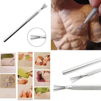 

Hot New 7 Pin Feather Wire Texture Pottery Ceramics Tools Polymer Clay Sculpting Modeling Tool Pottery Texture Brush Tools