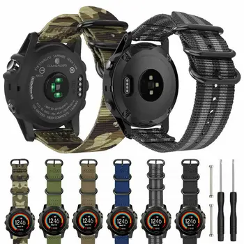 

Military Sports Watch Band Belt with Tool for Garmin Fenix 5/5 Plus/Forerunner 935 Strap 22mm 26mm Weave Nylon Wristband Loop