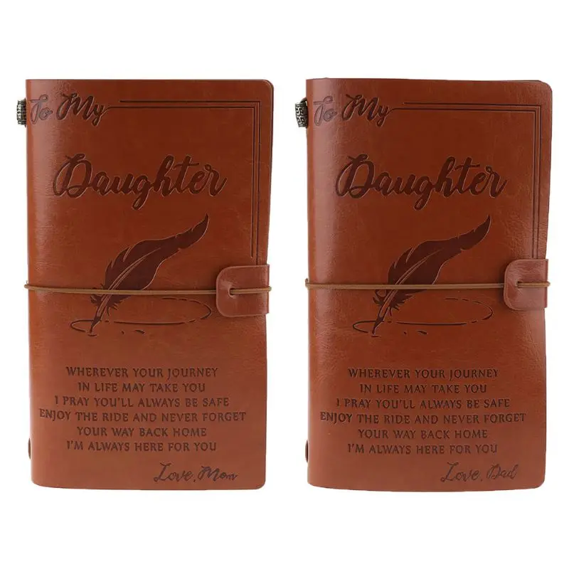 

Vintage Engraved Faux Leather Journal Notebook Diary My Dad Mom Travel Notepad