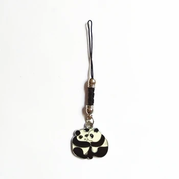 

New Style Panda Bear Series Design Mini Keychain Fashion Zinc Alloy Rope Small Rose Key Chain Best Gifts 8-9 cm
