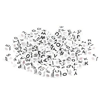 

1200 Pcs Craft Accessories Necklaces String Bracelets Letter With Hole Key Chains Jewelry Making Alphabet Beads DIY Round