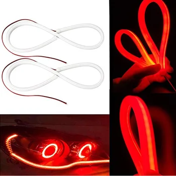 

2X Red 60cm Car Flexible Tube LED Strip Daytime Runnning Lamps DRL Headlight