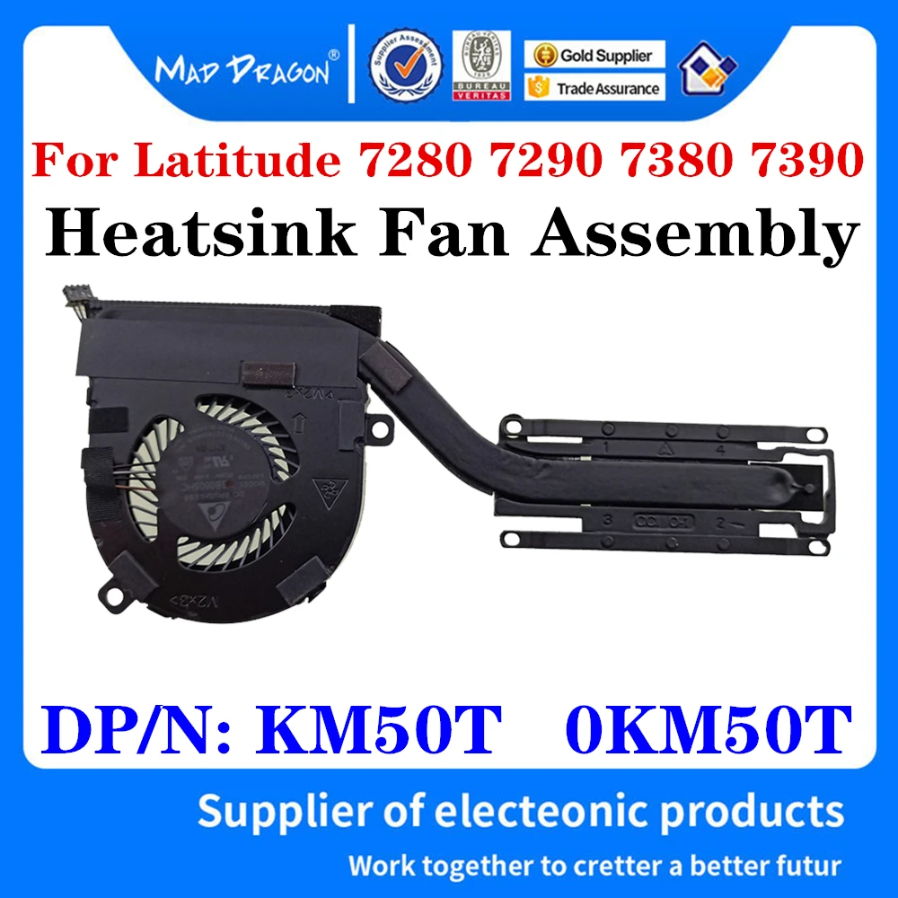 

New KM50T 0KM50T AT1S5002ZAL Heat sink Fan For Dell Latitude 7280 7290 7380 7390 E7280 E7290 Laptop CPU Heatsink Fan Assembly