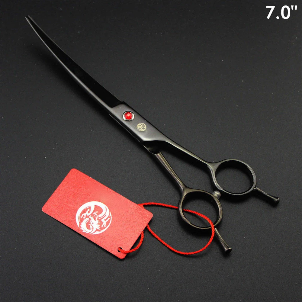 Professional Pet Grooming Scissors Cat Dog Hair Cutting Scissors Curved Shears Animal Pets Thinning Haircut Tool 7 inch dog grooming scissors dog grooming scissors kit
