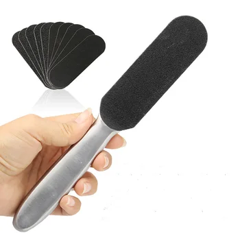 

Pedicure Callus Remover Stainless Steel Foot Rasp File 10 Double-Sided Replacement Grits Pad Easy Heel Scrubber Foot Care Tool