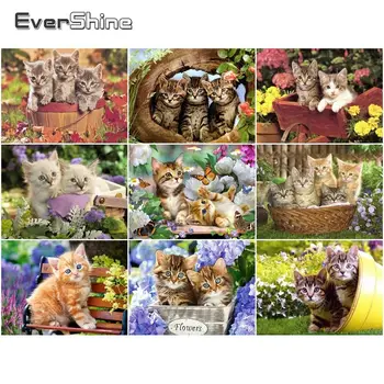 

EverShine 5D Diamond Painting Cat Picture Of Rhinestones Diamond Embroidery Full Display Animals Cross Stitch Diamond Mosaic