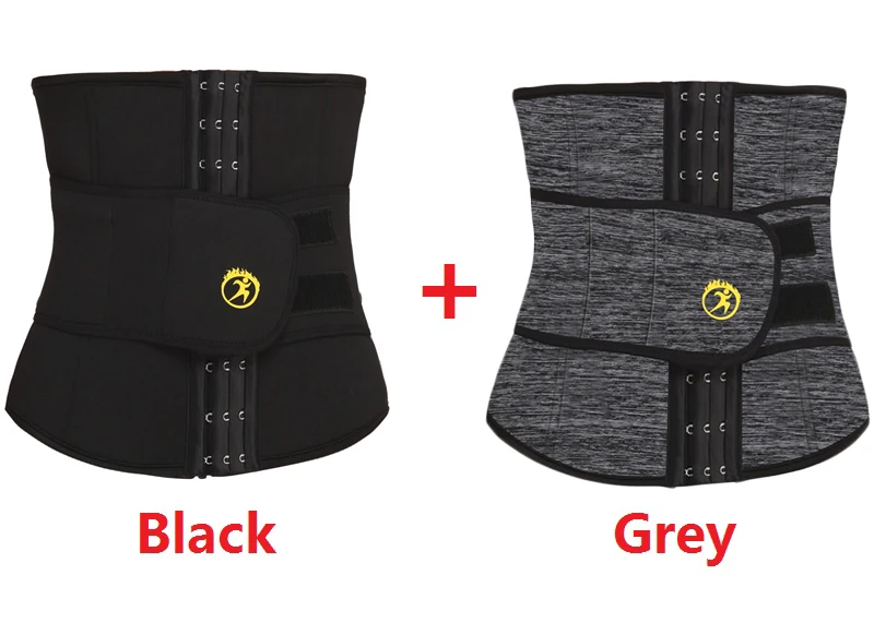black grey NINGMI XS-5XL поясной тренажер для мужчин тонкий пояс животик формирователь тела корсет для похудения нижнее белье Корректирующее белье из неопрена ремень плюс размер - Цвет: black grey