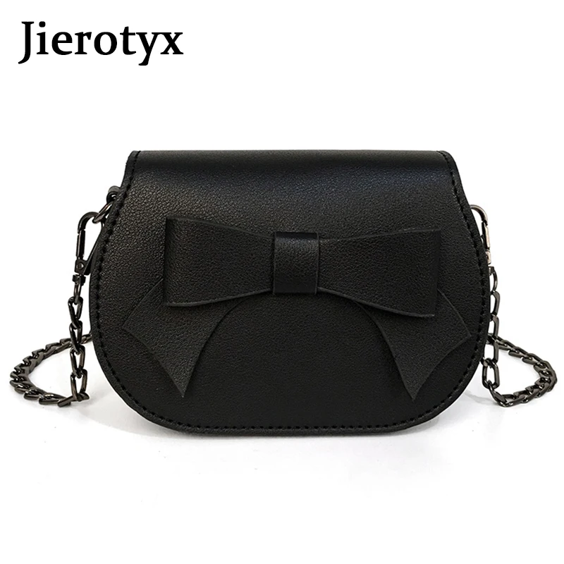 

JIEROTYX Ladies PU Leather Crossbody Bag Bowknot Female Handbags Cute Messenger Bags Fashion Mini Women's Bag in Women Tote