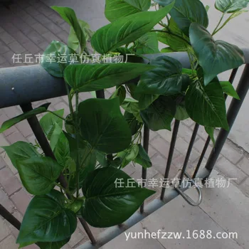 

Model Epipremnum Aureum Leaf Lamination New Style Handfeel Wall Hangers Leaf Plastic Big Leaf Rattan Ceiling Decoration Plant