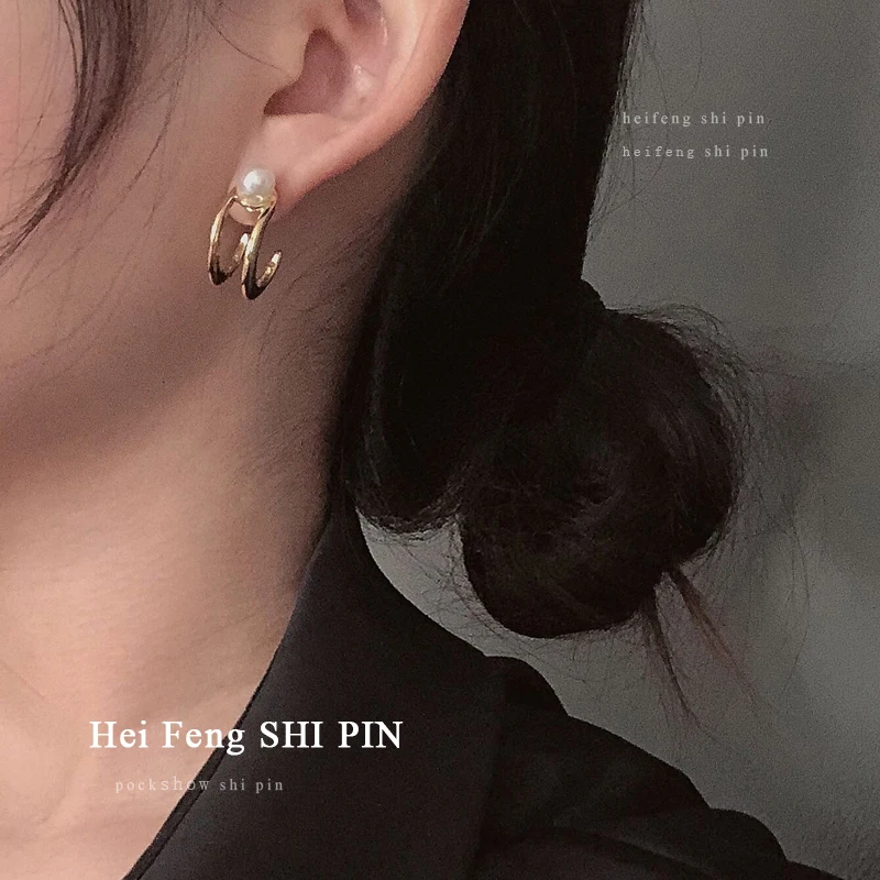 S925 игольчатые серьги гвоздики модные ювелирные изделия Двухрядное