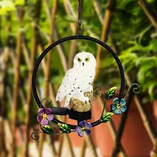 Солнечная энергия светодиодный Сова попугай подвесной водонепроницаемый садовый светильник декоративный свет Открытый солнечной энергии ed светодиодный Путь Газон Двор садовые лампы