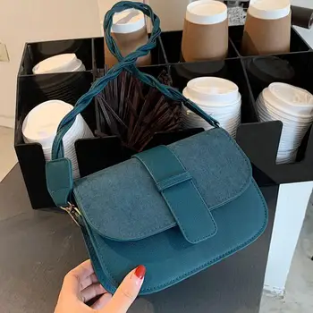 

Vintage Saddle Armpit bag 2020 Fashion New High quality Matte PU Leather Women's Designer Handbag Small Shoulder Messenger bag