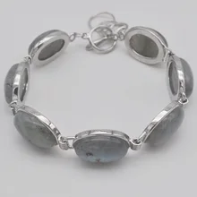 Лабрадоритовый камень бусины браслет с драгоценными камнями браслет 8 дюймов ювелирные изделия G061