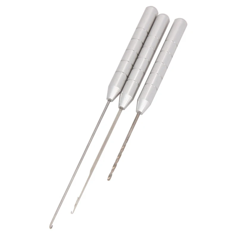 

Fishing Tools Stainless Steel 3 in 1 Combo Set Carp Fishing Rigging Bait Needle Fish Drill Tackle Tool