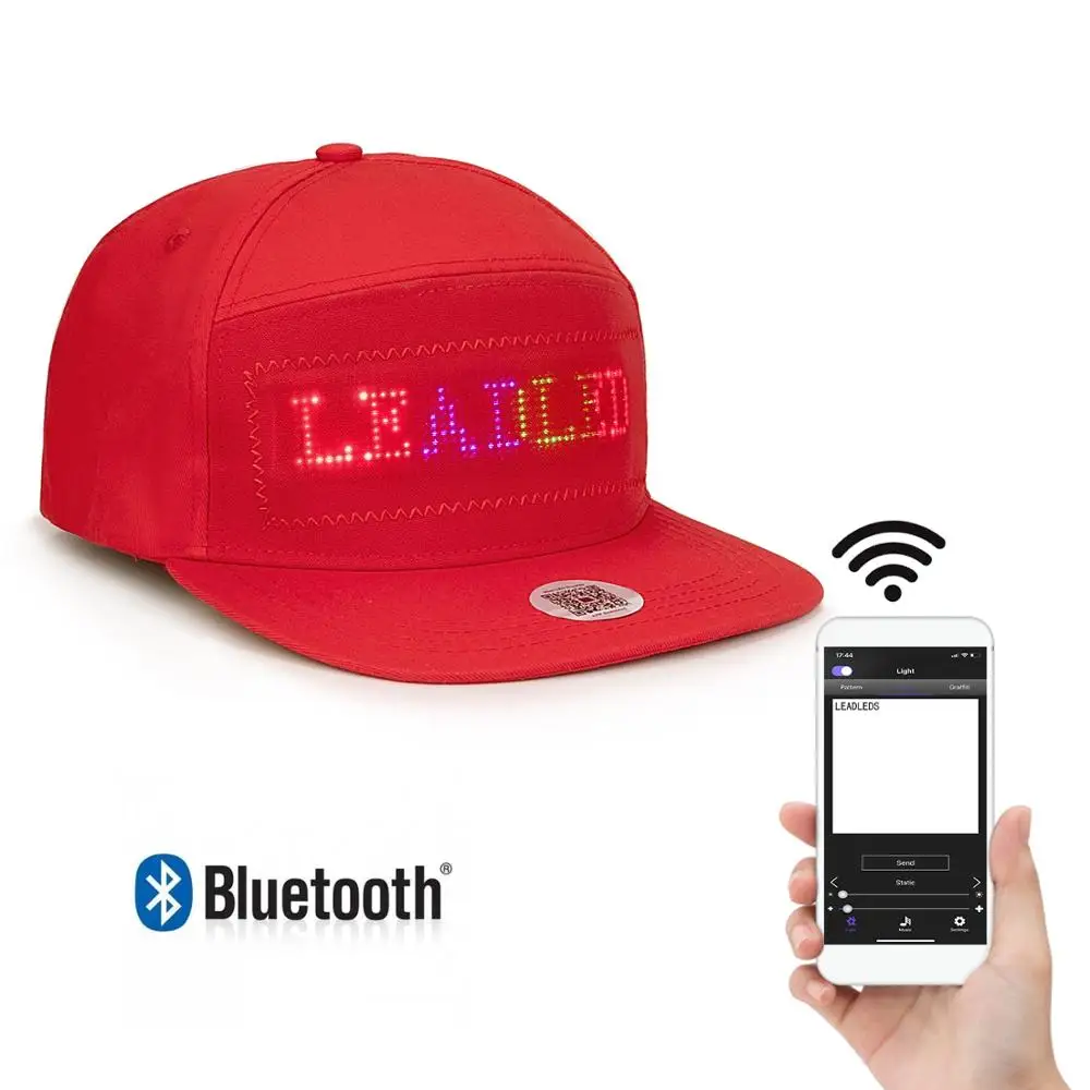 Bluetooth фиксированная 4 цветная светодиодная шапка с дисплеем в стиле хип хоп