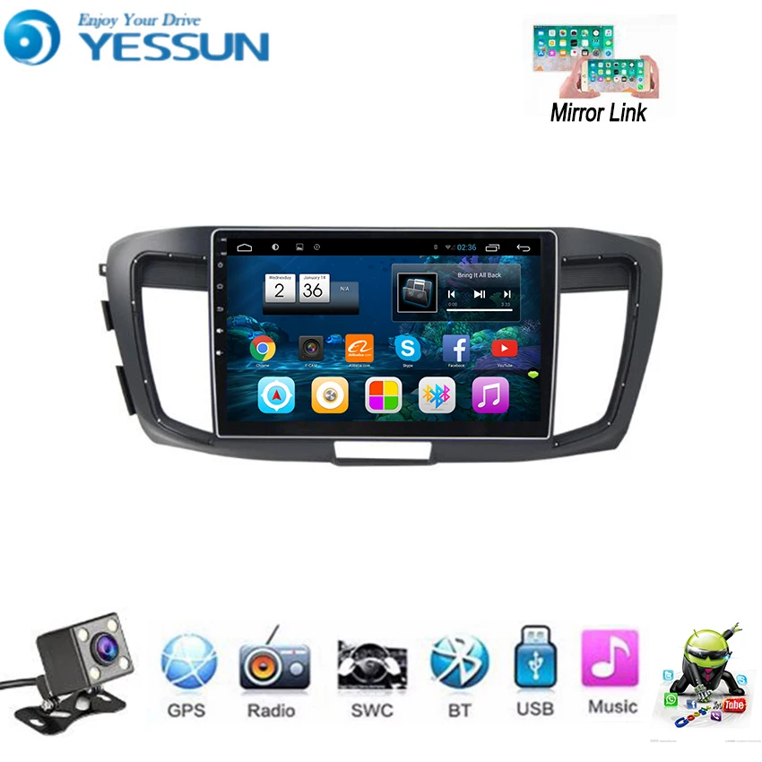 Автомобильный мультимедийный плеер YESSUN для Honda Accord 9 2013 ~ 2018 Android автомагнитола GPS