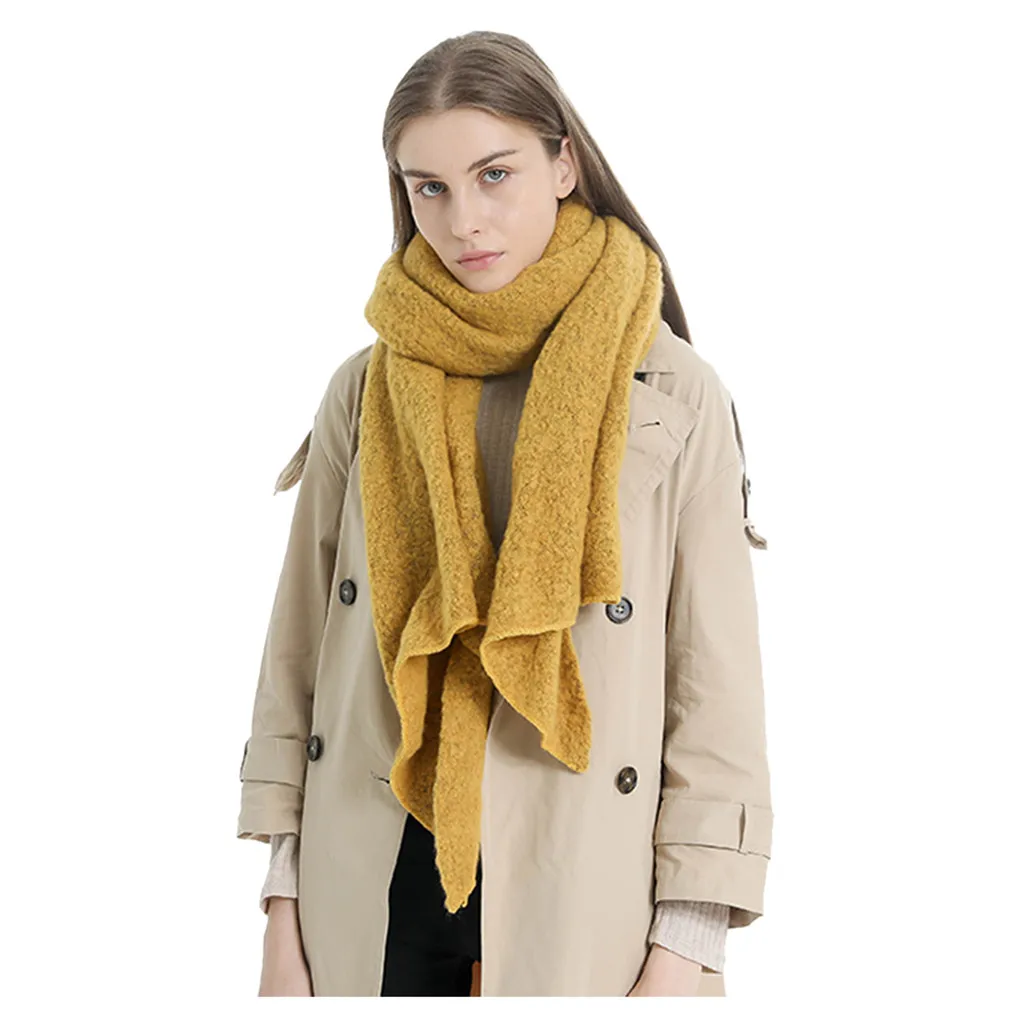 Solid Jednolity Casual yellow wraps Winter keep Warm Scarves Women Long