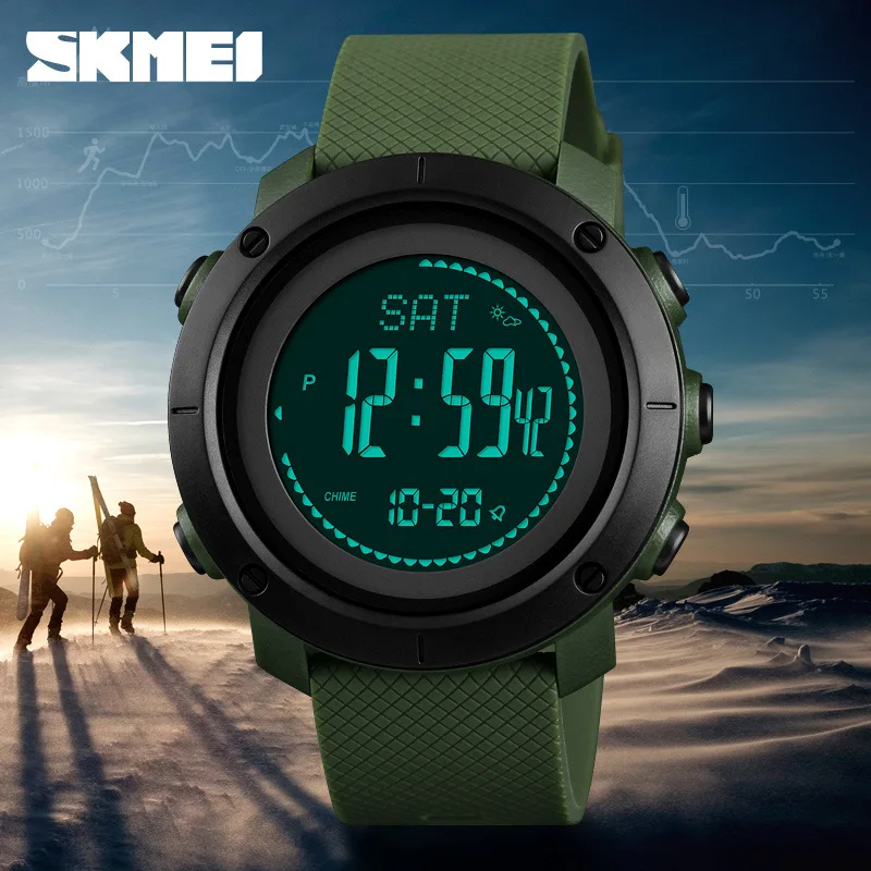 

Skmei New Products Outdoor Sports MEN'S Watch Height Pressure Compass Step Count Stopwatch Alarm Compass Electronic Watch