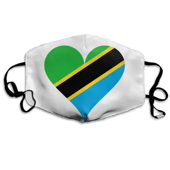 

Heart Love Tanzania East-africa Washable Reusable Mask, Cotton Anti Dust Half Face Mouth Mask For Kids Teens Men Women With