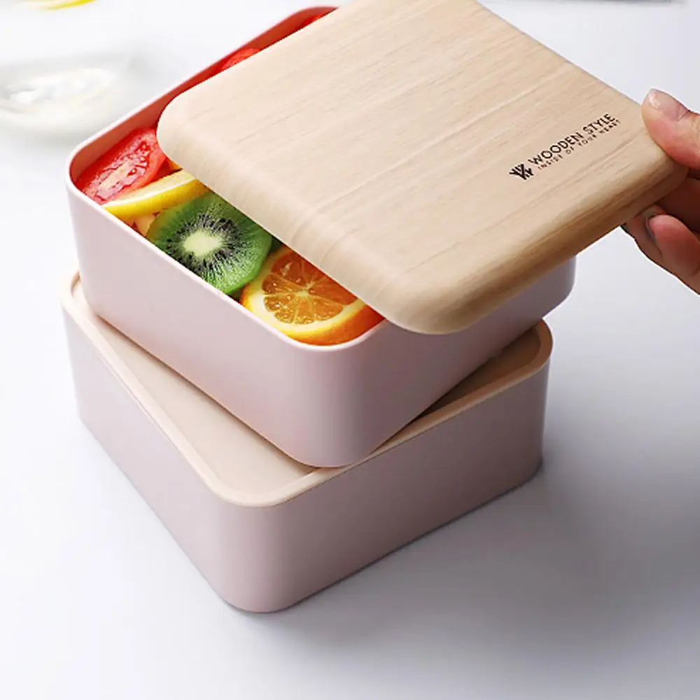 Ланч-бокс для микроволновки японского дерева Bento Box 2 слоя контейнер для хранения фитнес офисный Ланч-бокс для детей bento@ 30