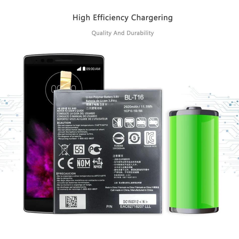 BL-T16 мобильного телефона Батарея для LG H955A H959 G Flex 2 Vu 4 Vu4 H950 LS996 H955 US995 Замена Батарея 3000 мА-ч
