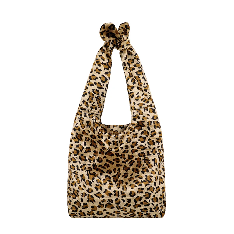 fluffy leopard tote bag